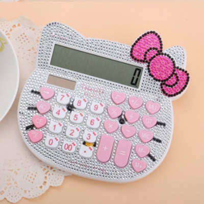 Máy tính cầm tay, máy tính bỏ túi Kitty đính đá dễ thương