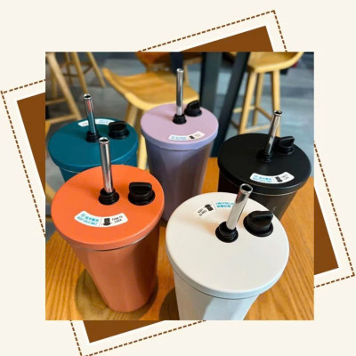 Ly Giữ Nhiệt Phong Cách Trẻ Trung, Chất Liệu Inox304, Giữ Nóng Lạnh, Kèm Ống Hút , Có Nắp Đậy Và Ron Cao Su Chống Tràn , Chống Đổ - Hàng chính hãng