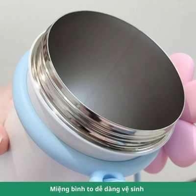 Bình Giữ Nhiệt Hoa Dễ Thương 700ML Inox 316 Cao Cấp – Kèm Ống Hút, Dây Đeo, Sticker & Cọ Vệ Sinh - HÀNG CHÍNH HÃNG MINIIN
