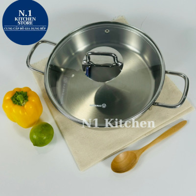Nồi inox cao cấp Korkmaz Perla Thổ Nhĩ Kỳ ( 2.3 lít - 3 lít - 3,6 lít ) Bảo Hành 4 năm - A1833 - Hàng Chính Hãng