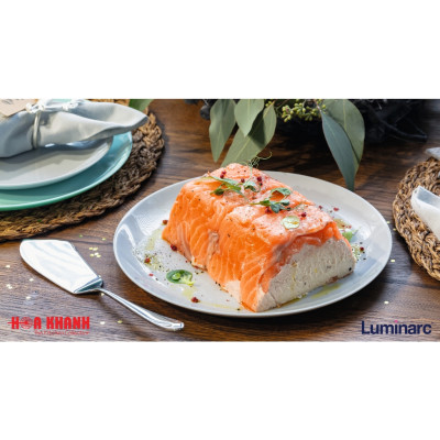 Đĩa Thủy Tinh Luminarc Granit 19cm đựng thức ăn, cường lực, kháng vỡ - Bộ 3 đĩa - P0704