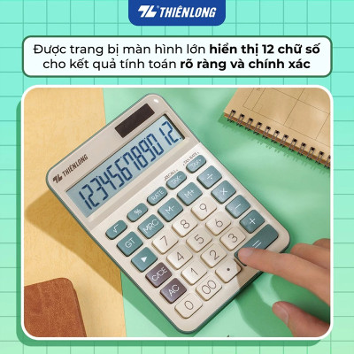 Máy tính văn phòng Thiên Long Flexio CAL-010|Chức năng tính thuế, sử dụng pin và năng lượng mặt trời