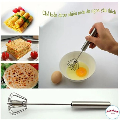 Cây Đánh Trứng Inox NHẤN XOAY TỰ ĐỘNG Chính Hãng TOKDODO ( Đánh Trứng Cơ Học)