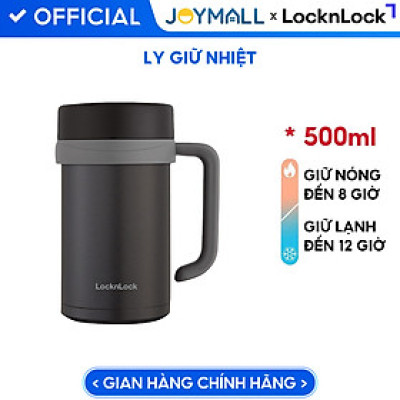 Bình Giữ Nhiệt Lock&Lock New Basic Table màu đen LHC4026B 500ml - Hàng chính hãng, nắp bình 3 lớp tiện lợi - JoyMall
