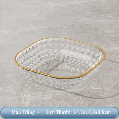 Combo 4 Đĩa Vuông Đựng Đồ Chất Liệu Nhựa, Đựng Đồ Đa Dụng