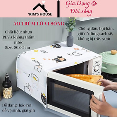 Vỏ Bọc Lò Vi Sóng Chống Thấm Nước / Dầu / Bụi Bẩn Họa Tiết Dễ Thương Tiện Dụng Cho Nhà Bếp