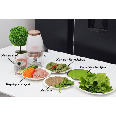 Máy xay  thực phẩm nhà bếp  với 4 lưỡi dao siêu tốc nhỏ gọn và tiện lợi tiết kiệm thời gian 