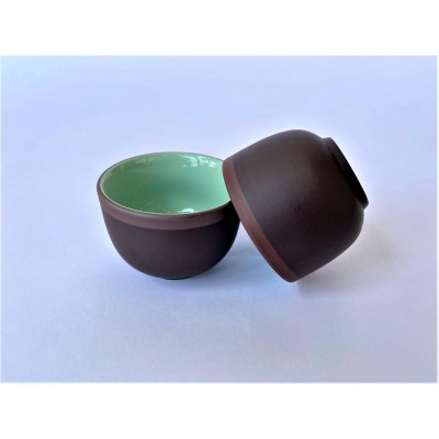 Bộ ấm trà tử sa trúc đào S1 mầu gụ lòng xanh