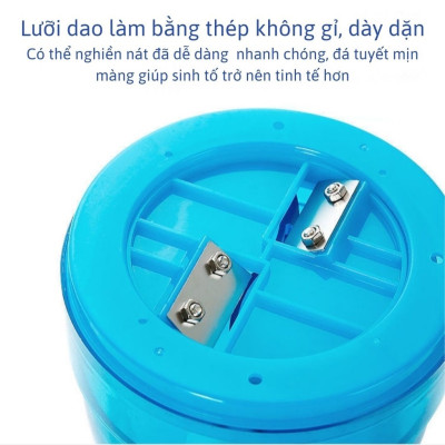 Máy bào đá tuyết mini cầm tay, Máy xay đá bào bằng tay 2 lưỡi bào đá tuyết cực mịn - Chính hãng MINIIN 