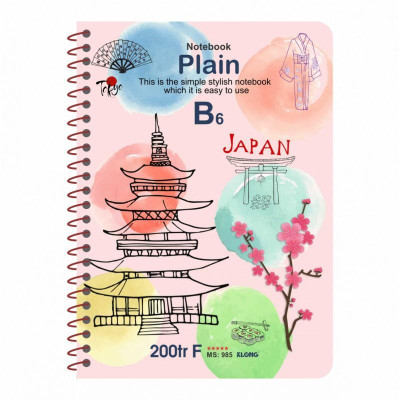 Sổ ruột trơn lò xo đơn KLONG B6 200 trang 70/76; MS: 985