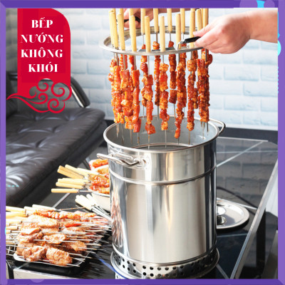Bếp Nướng Than Không Khói, Chất Liệu Inox Cao Cấp Không Gỉ, Gọn Gàng, Tiện Lợi - Hàng Chính Hãng