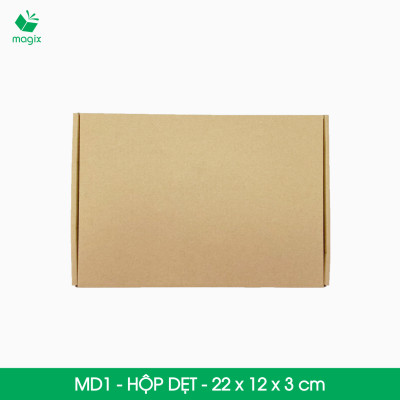 MD1 - 22x12x3 cm - 50 Thùng hộp carton trơn đóng hàng 