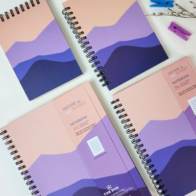 Sổ Lò Xo A5 - Kẻ Ngang 160 Trang 80gsm - Nature On Sunset - The Sun 04