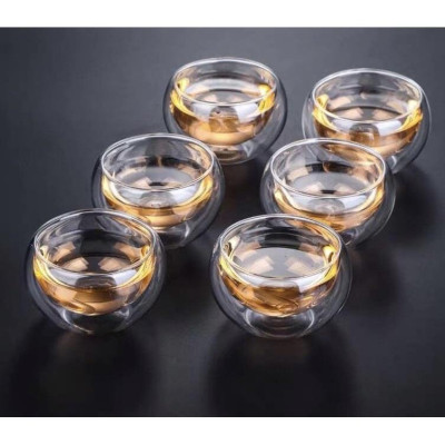 Bộ ấm chén thủy tinh pha trà nắp gỗ 800ml