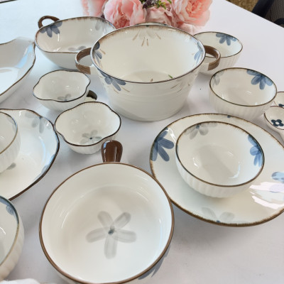 Bộ Bát Đĩa Hoa Cải Xanh Thương Hiệu GOSU Tráng Men Cao Cấp, Sử Dụng Được Cho Lò Nướng và Máy Rửa Bát