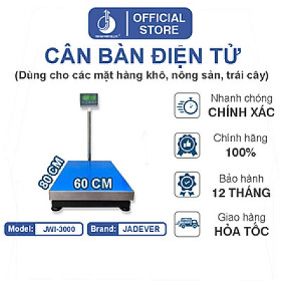 Cân Bàn Điện Tử JWI-3000 - Mặt Bàn Cân 600x800MM