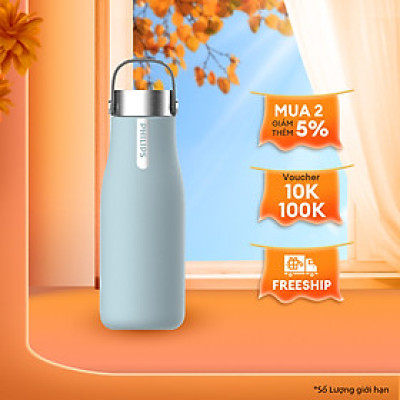 Bình giữ nhiệt thông minh UV Led Philips AWP2788BL/97 - Xanh dương