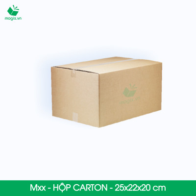 Hộp 25x22x20 cm - Combo 60 thùng hộp carton đóng hàng - tùy chọn chất lượng