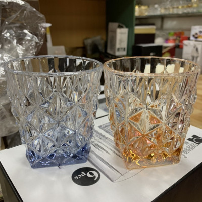 Bộ 6 ly thủy tinh uống nước vân sao đấy vát - VD47