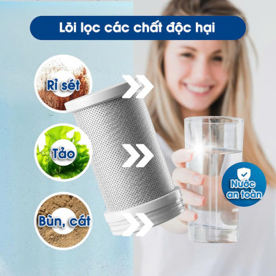 (Sản phẩm bán tại Mỹ) Máy lọc nước đầu vòi màn hình LED, tia UV khử khuẩn Eurolife EL-LS-A13 (Xám, Trắng)