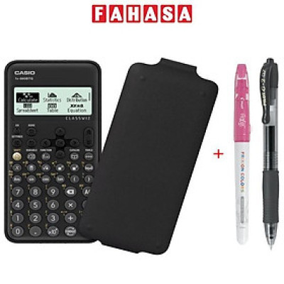 Máy Tính Casio FX-880BTG - Màu Đen + Bút Frixion Colors và G2 (Màu Mực Ngẫu Nhiên)