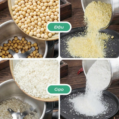 Máy Xay Hạt Khô Inox Đa Năng Food Grinder 8 Lưỡi Cực Bén Có Tay Cầm Tiện Lợi