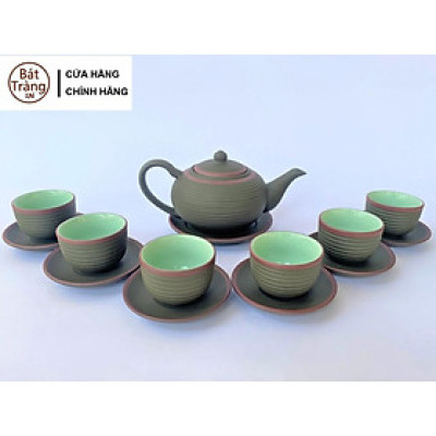 Ấm chén tử sa dáng tống ganh xanh