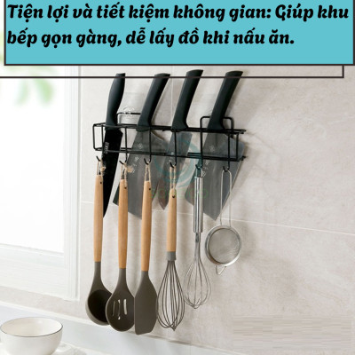 Giá treo dao kéo và dụng cụ nhà bếp dán tường không khoan- Kệ treo đồ nhà bếp đa năng chống rỉ sét - Kệ dán tường treo dao muỗng tiện lợi- Giá đỡ dụng cụ bếp bằng kim loại sơn tĩnh điện- Kệ nhà bếp treo tường chịu lực cao