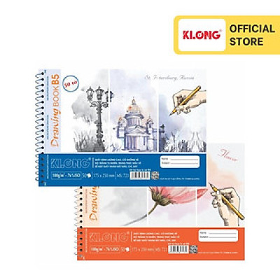 Sổ vẽ lò xo xé KLONG B5 50 tờ 100/76; MS: 723