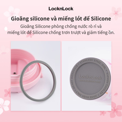 Ly giữ nhiệt LocknLock 550ml màu anh đào tím LHC3249VOLPB - Hàng chính hãng, mở nắp một chạm, chất liệu thép không gỉ miệng ly rộng - JoyMall