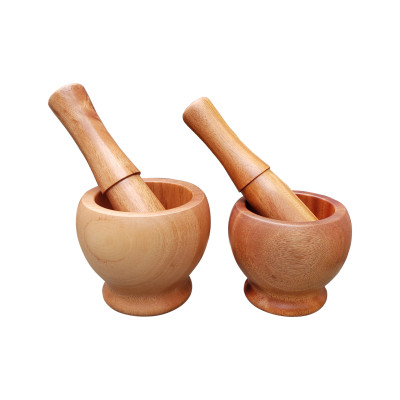 Bộ Cối Chày Gỗ Kiểu Dáng Hình Lu Đường Kính 13, 15 cm - Đồ Gỗ Nhà Bếp Thương Hiệu Trường Sơn