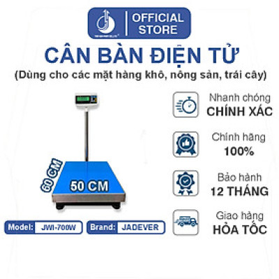 Cân Bàn Điện Tử JWI-700W - Mặt Bàn Cân 500x600MM