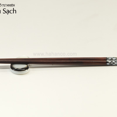 Đũa gỗ Trắc đầu cẩm xà cừ đẹp (Hộp 10 đôi) CTH757 - Tặng kèm hộp đẹp làm quà biếu - Sang trọng trên bàn ăn