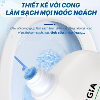 Combo 4 chai tẩy rửa bồn cầu TopGia 500ml, kháng khuẩn, khử mùi hôi, tẩy sạch vết bẩn hiệu quả.