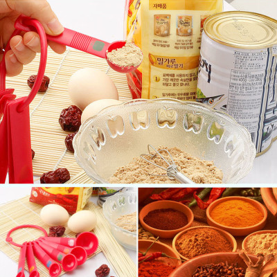 [HÀNG CHÍNH HÃNG] Bộ thìa/muỗng đo lường các kích cỡ màu hồng nhạt bằng nhựa ABS dễ vệ sinh của GGOMi Hàn Quốc GG693