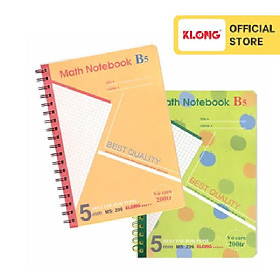 Sổ Caro lò xo kép bìa nhựa B5 200 trang 70/76; MS: 299