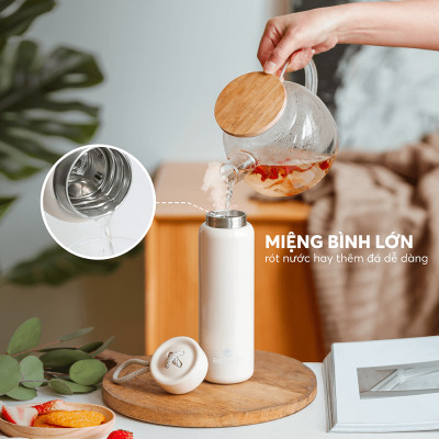 Bình giữ nhiệt Inox 304 Elmich EL8296 Dung tích 480ml, Hàng chính hãng, Có lưới lọc trà, Giữ nhiệt lâu 8H-10H - JoyMall