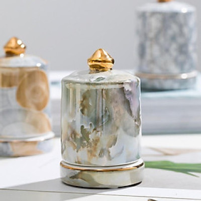 Lọ đựng tăm sứ hoạ tiết vân đá