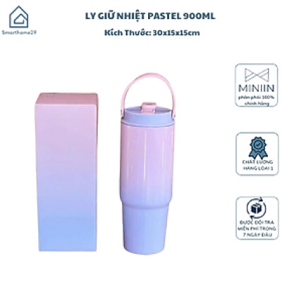 Bình Giữ Nhiệt Pastel 900ml Inox 304 - Cốc Giữ Nhiệt Loang Màu Siêu Bền, Không Gỉ, Màu Sắc Đẹp - HÀNG CHÍNH HÃNG MINIIN