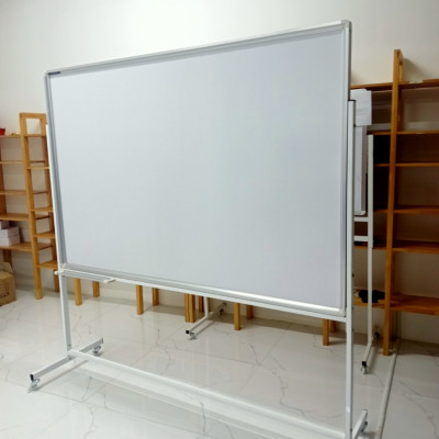 Bảng di động 2 mặt trắng viết bút lông Poly có kẻ ô ly Bavico-1,2x1,4m