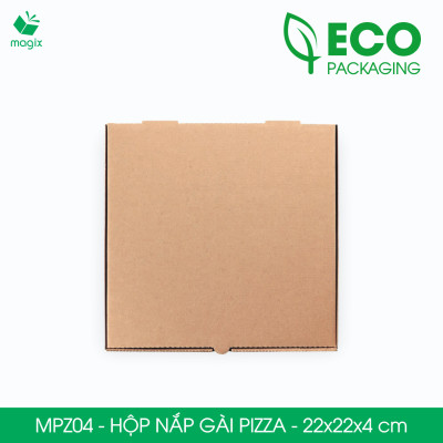 MPZ04 - 22x22x4 cm - 60 Hộp nắp gài pizza đa dụng - Hộp nắp gập, hộp carton gói hàng, hộp quà
