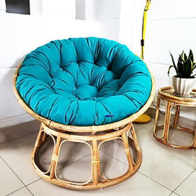 Ghế papasan ( nệm vải bố cotton  xanh ngọc)
