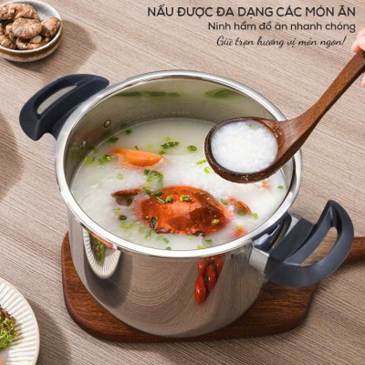 Nồi áp suất từ Seka SK5859 inox 304 dung tích 4L và 6L tặng kèm vung kính, Dùng được mọi loại bếp