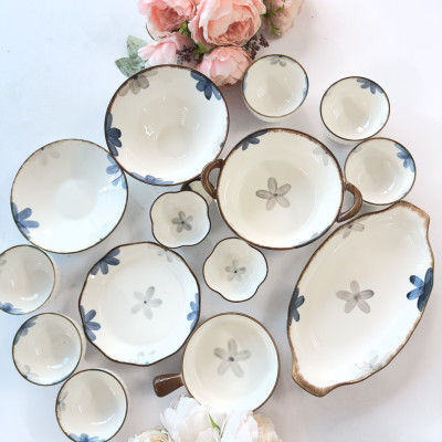 Bộ Bát Đĩa Hoa Cải Xanh Thương Hiệu GOSU Tráng Men Cao Cấp, Sử Dụng Được Cho Lò Nướng và Máy Rửa Bát