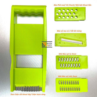 Dụng cụ BÀO SỢI, BÀO RAU CỦ đa năng 5 in 1 - Siêu tiện ích, siêu tiết kiệm. Chuyên phục vụ Sp Gia dụng, Khuôn làm bánh,