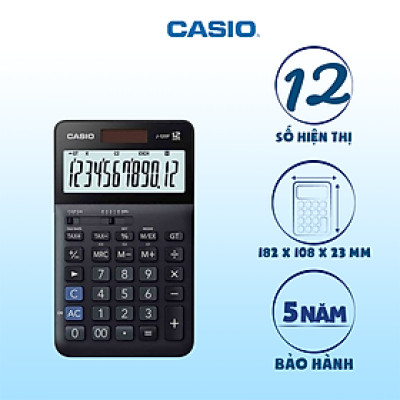 Máy tính tiền Cỡ trung Casio J-120F bề mặt kim loại kính cường lực 