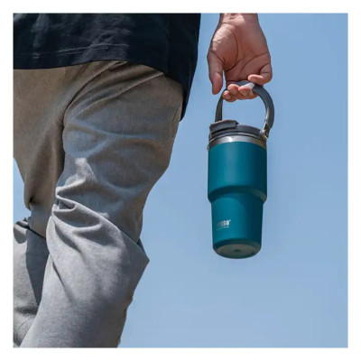 Ly Giữ Nhiệt inox 304 không gỉ sét kèm quai xách và ống hút Mishio size 600ml và 900ml - Hàng chính hãng