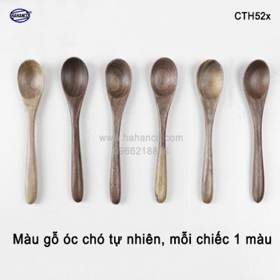 Thìa/Muỗng ăn súp gỗ Óc Chó (17cm) CTH524 - Phụ kiện thìa gỗ vừa sử dụng chụp ảnh hoặc decor trang trí cho nhà hàng, món ăn
