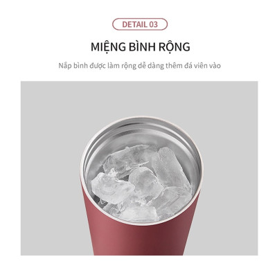Bình giữ nhiệt Lock&Lock Bucket Tumbler Nắp bật không ống hút - Màu hồng LHC4269DPIK 540ml - Hàng chính hãng thép không gỉ quai xách tiện lợi - JoyMall