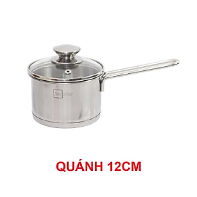Quánh Nấu Bột Cháo Inox 430 Bếp Từ 3 Đáy Nắp Kính Fivestar (12cm)